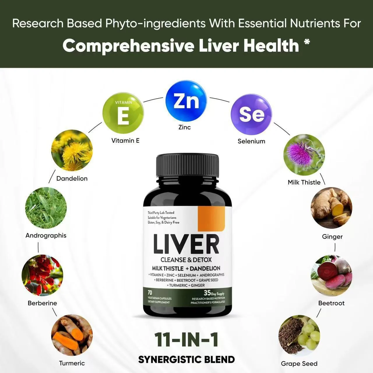 11-in-1 Liver Cleanse Detox Supplement with Milk Thistle and Dandelion - 60 Capsules 2 Liver Cleanse Detox Capsules Goo Ngtq6pdj 2
