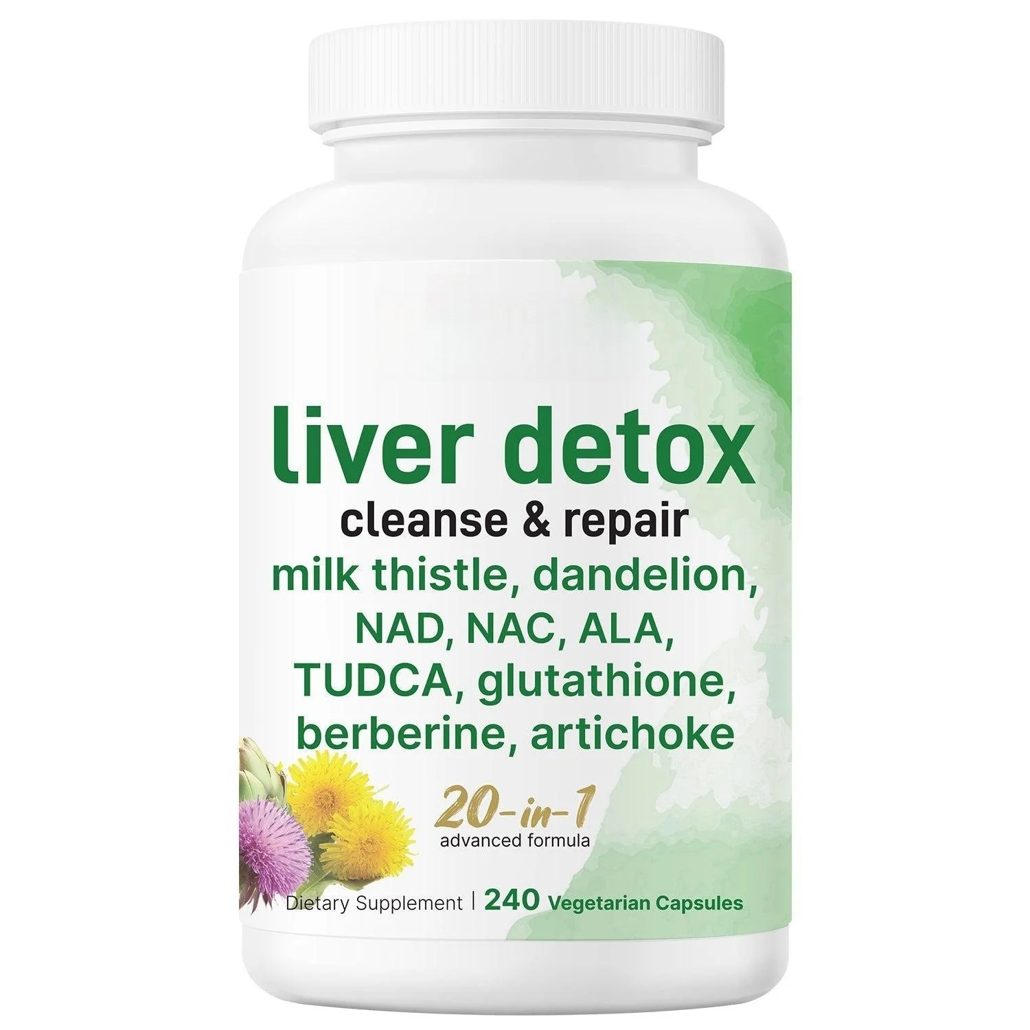20-in-1 Liver Detox and Cleanse Capsules with Milk Thistle & TUDCA 6 liver detox cleanse capsules goo 35tr6kuw desc 1