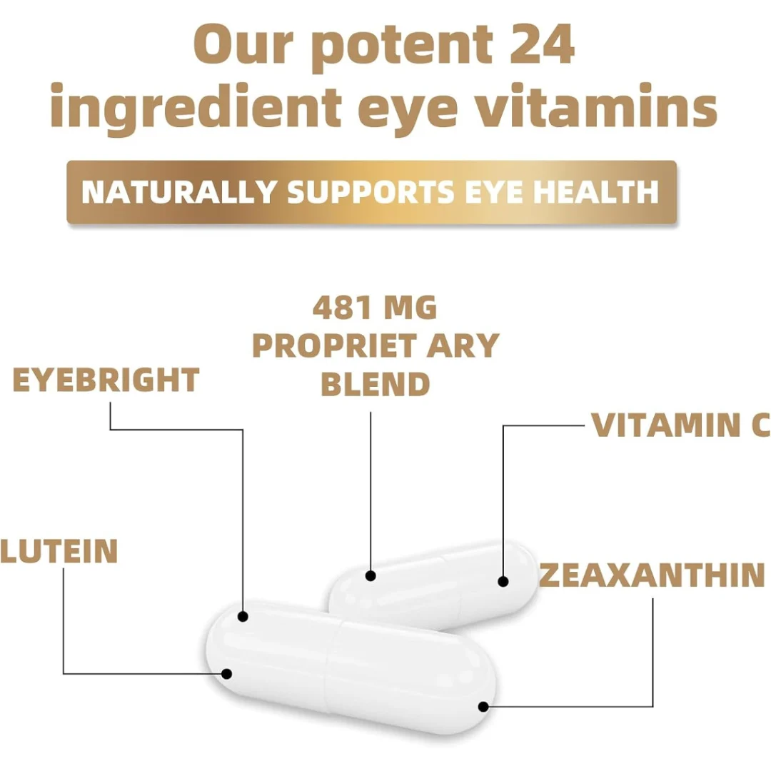 Lutein Eye Vitamin Capsules with Zeaxanthin and Zinc for Vision Support & Blue Light Protection