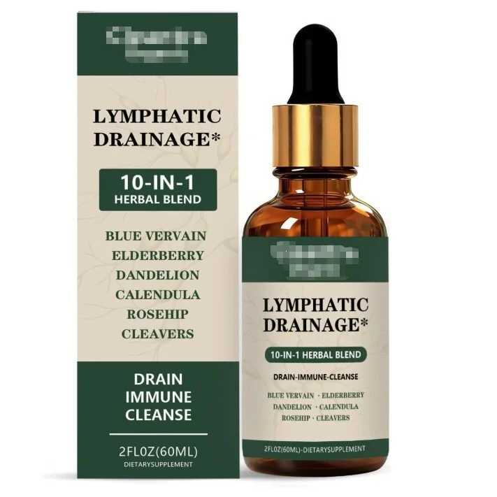Lymphatic Drainage Drops Herbal Supplement 60ml - 10-in-1 Natural Blend 7 lymphatic drainage herbal drops 60ml goo 3q252ejk desc 1