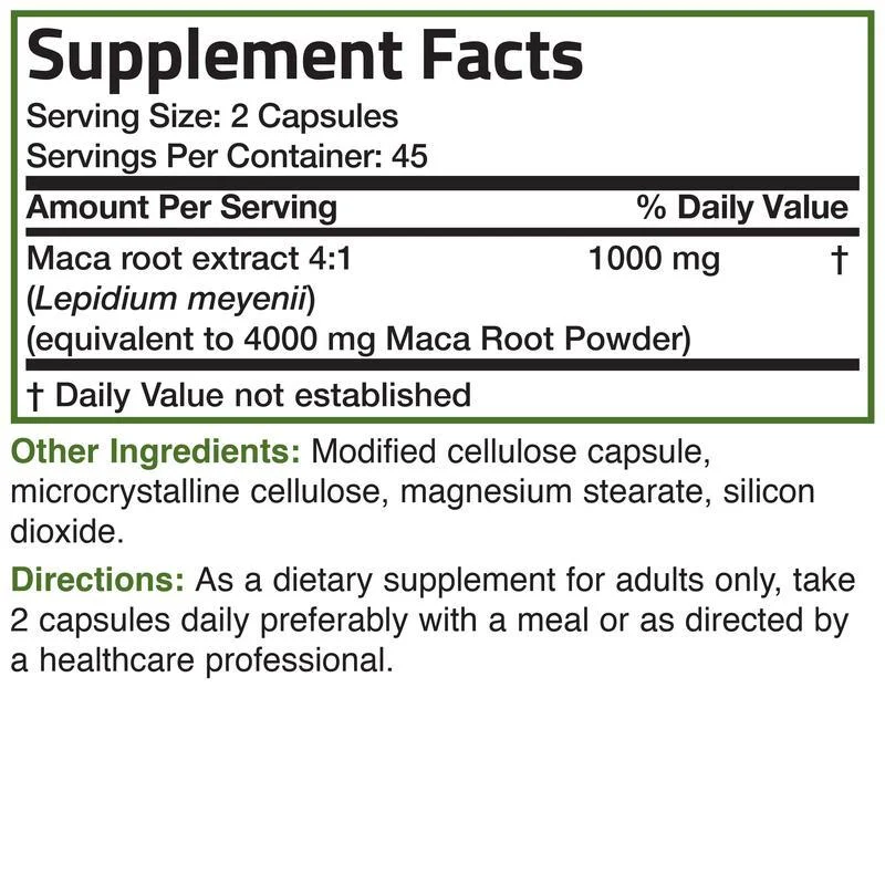 Maca Root Capsules Extra Strength 4000mg - Lepidium Meyenii Energy & Vitality Support - 90 Vegetarian Capsules 11 maca root capsules extra strength 4000mg goo y8c5x6bh desc 5
