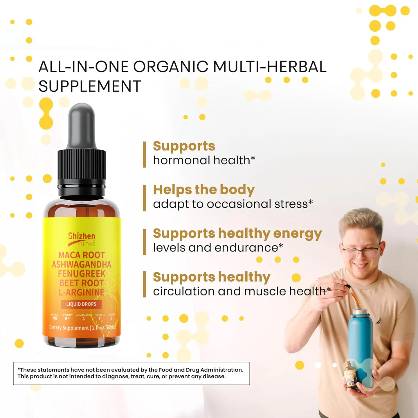 Maca Root Drops 60ml Liquid Supplement for Hormonal Health & Energy