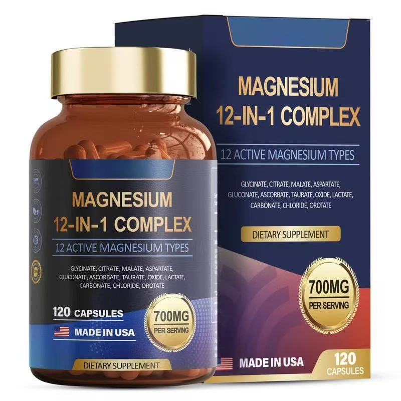 Advanced 12-in-1 Magnesium Complex Supplement 700mg with Glycinate and Citrate for Muscle and Sleep Support