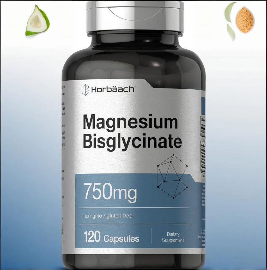 Magnesium Bisglycinate & Zinc Picolinate Dietary Supplement Capsules - High Absorption Formula 1 Horbäach Magnesium Bisglycinate and Zinc Picolinate dietary supplement capsules for daily health support.