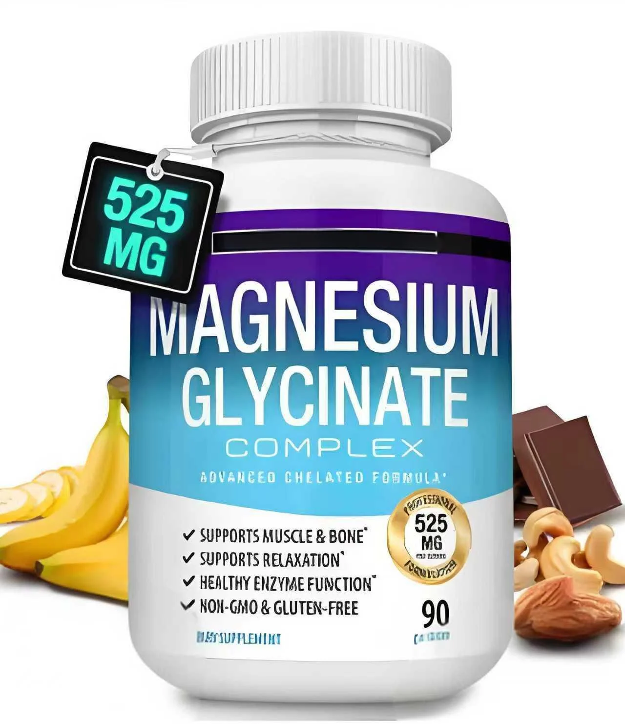 Magnesium Glycinate Complex Capsules with Ashwagandha & Turmeric for Muscle & Bone Support 12 magnesium complex capsules 1000mg 8in1 high absorption 90 count goo aybaj4gt goo edpp3g8c
