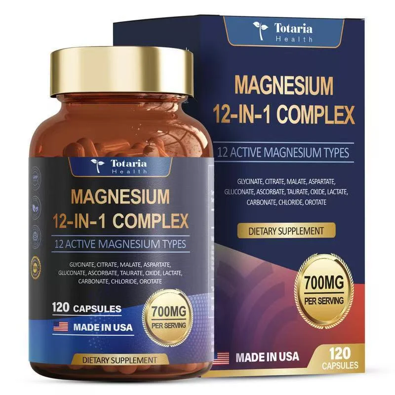 Magnesium Complex Capsules 700mg for Muscle & Sleep Support - 12-in-1 Formula 120 Vegan Capsules 4 Magnesium Complex Capsules 700mg 120ct Goo Yzv597rk 4