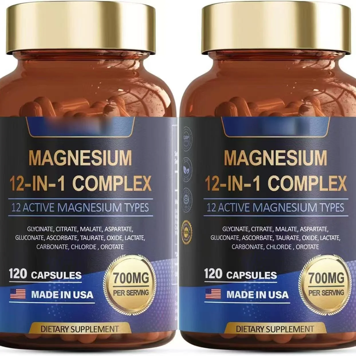 Magnesium Complex Capsules 700mg for Muscle & Sleep Support - 12-in-1 Formula 120 Vegan Capsules 8 magnesium complex capsules 700mg 120ct goo yzv597rk desc 2