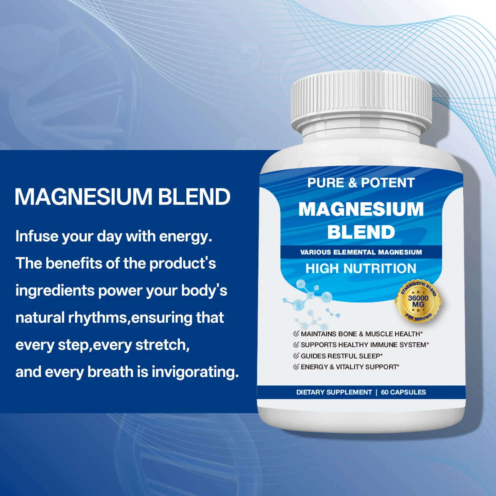 Magnesium Complex Capsules for Energy Support & Muscle Relaxation - 36,000mg Potent Multi-Elemental Blend 8 magnesium complex capsules energy sleep goo fzkherbu desc 4