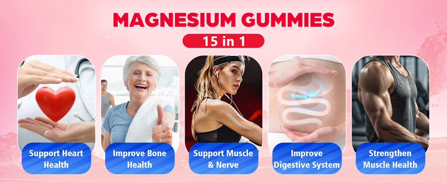 Magnesium Glycinate Gummies for Stress Relief & Sleep Support - 15-in-1 Formula with Ashwagandha, Vitamin D3, K2, L-Theanine & Zinc - 90 Sugar-Free Chewable Supplements 9 magnesium glycinate ashwagandha gummies 15 in 1 goo njtdnk5w desc 4