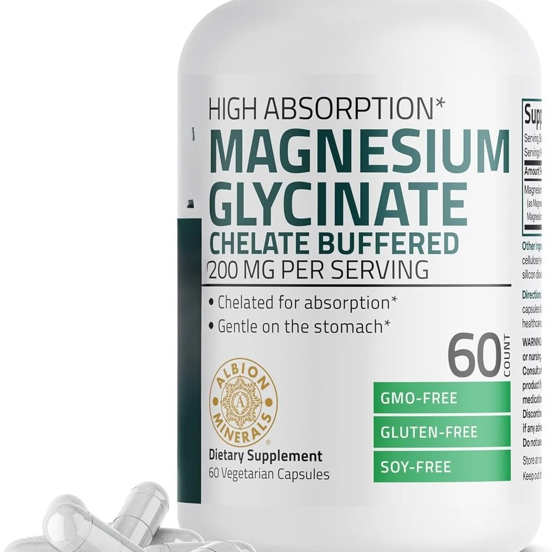 High Absorption Magnesium Glycinate 200mg - 60 Vegetarian Capsules 4 Magnesium Glycinate Capsules Goo C7ca67vh 4
