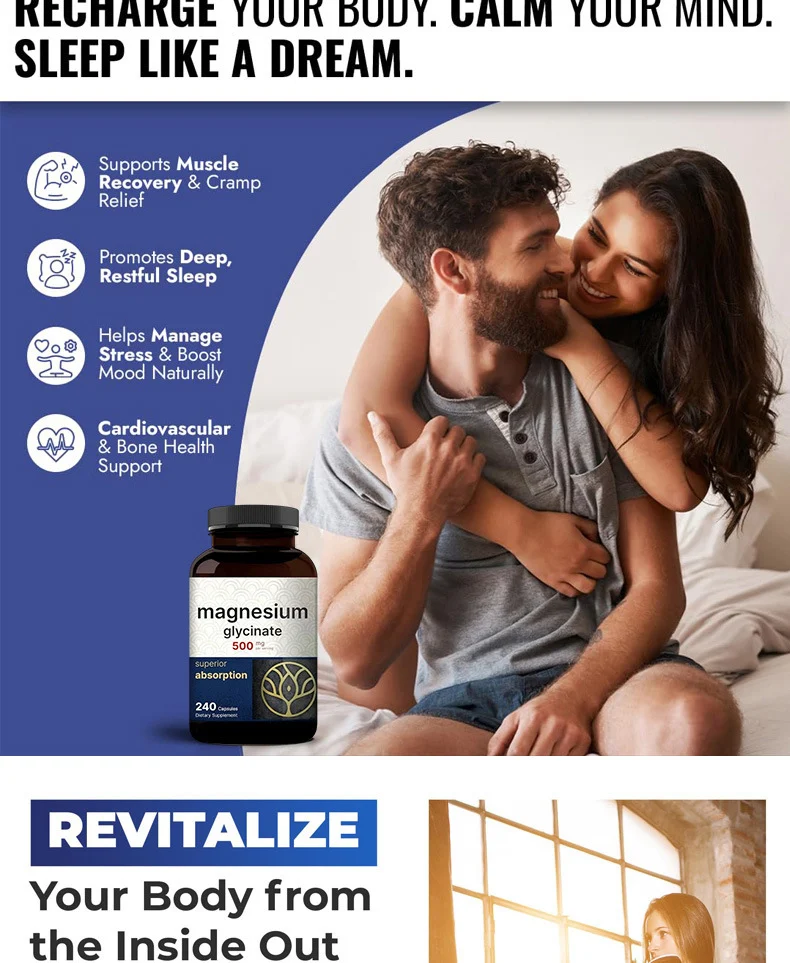 High Absorption Magnesium Glycinate 500mg Capsules - 240 Count 13 magnesium glycinate capsules goo nj8wcd3k desc 10
