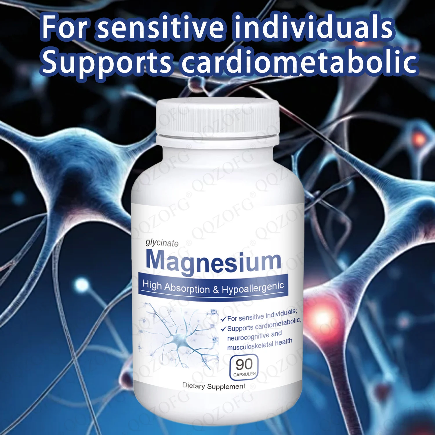 Magnesium Glycinate Capsules 120mg for Heart, Brain & Muscle Support - 90 High-Absorption Veggie Capsules 8 magnesium glycinate capsules high absorption goo g9reyew3 desc 2