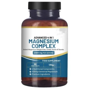 High-absorption Magnesium Glycinate Complex 4-in-1 tablets providing 400mg elemental magnesium for daily vitality