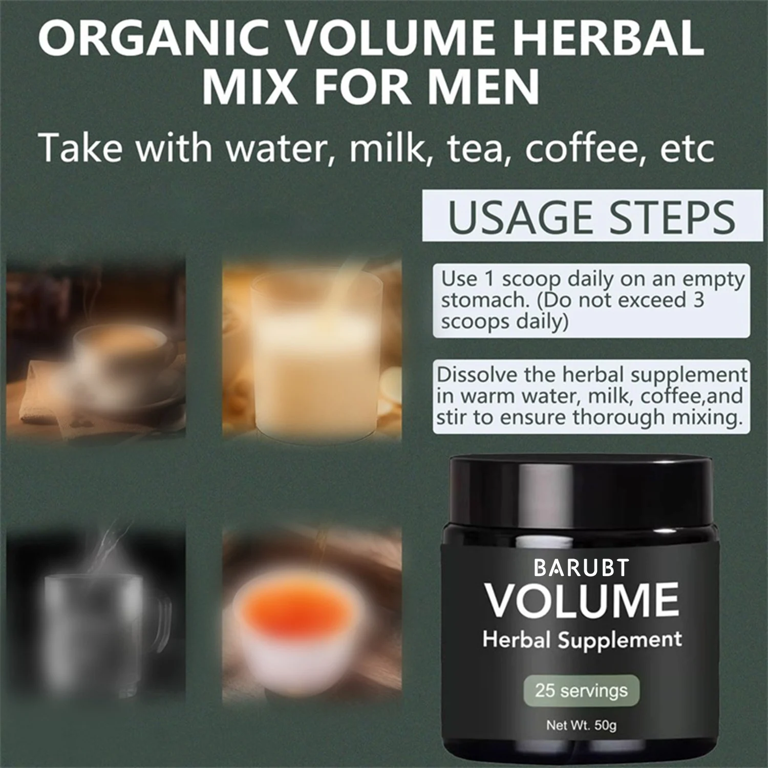 Men's Herbal Supplement Energy & Endurance Booster with Siberian Ginseng & Maca (50g) 10 mens herbal supplement energy booster powder goo pxqz373y desc 5