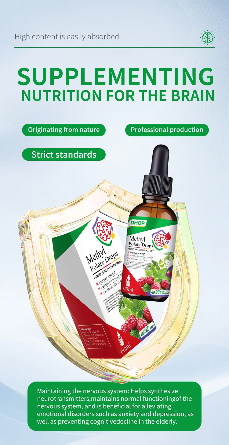 Methyl Folate Drops with Vitamin B12 for Brain & Heart Health, 60ml 6 methyl folate b12 drops goo 2mqx7k9e desc 2