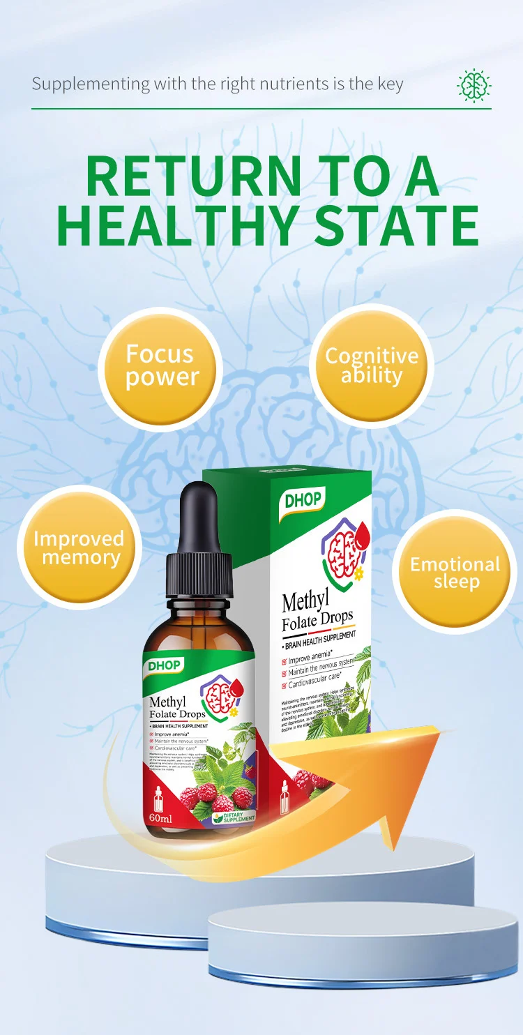 Methyl Folate Drops with Vitamin B12 for Brain & Heart Health, 60ml 8 methyl folate b12 drops goo 2mqx7k9e desc 4