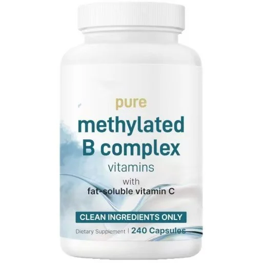 Microingredients Pure Methylated B Complex Vitamins with Fat Soluble Vitamin C - 240 Capsules