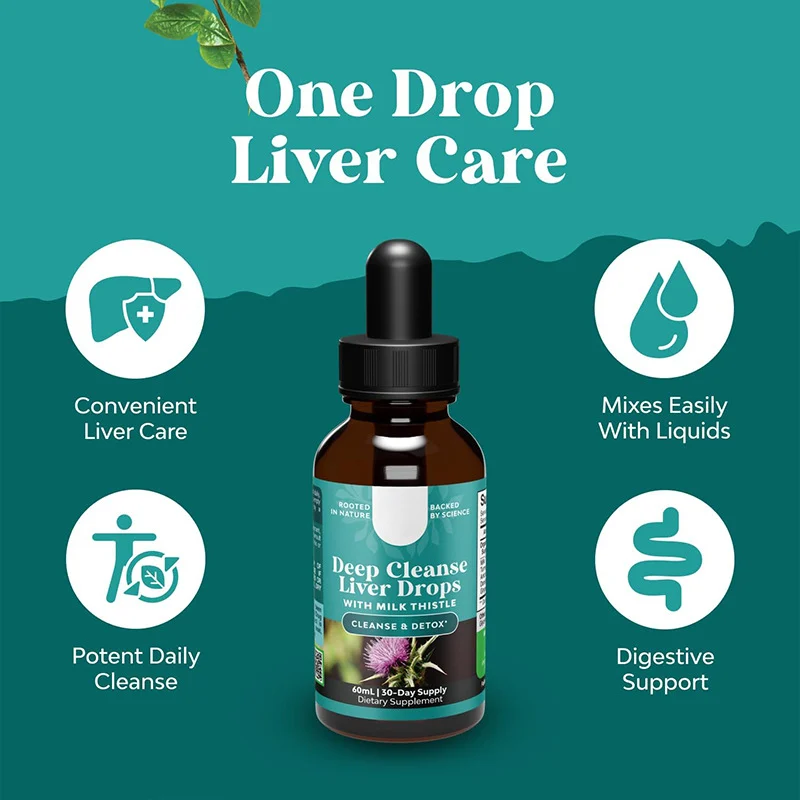 Milk Thistle Drops for Liver Detox and Cleanse - Organic Herbal Supplement with Artichoke & Turmeric - 60ml Liquid Extract 9 milk thistle liver detox drops 60ml goo 2hk4tgfk desc 3