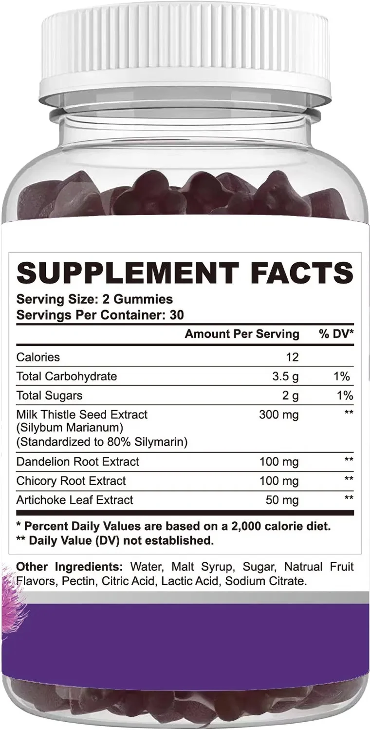 Milk Thistle Gummies for Liver Detox and Cleanse - 28-in-1 Liver Support Supplement with Artichoke, Dandelion & Apple Cider Vinegar - 60 Count 8 milk thistle liver detox gummies goo g4p54pyb desc 4