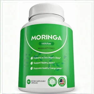 Moringa Capsules 100% Pure Maximum Potency - 60 Count Natural Vitality Superfood Supplement