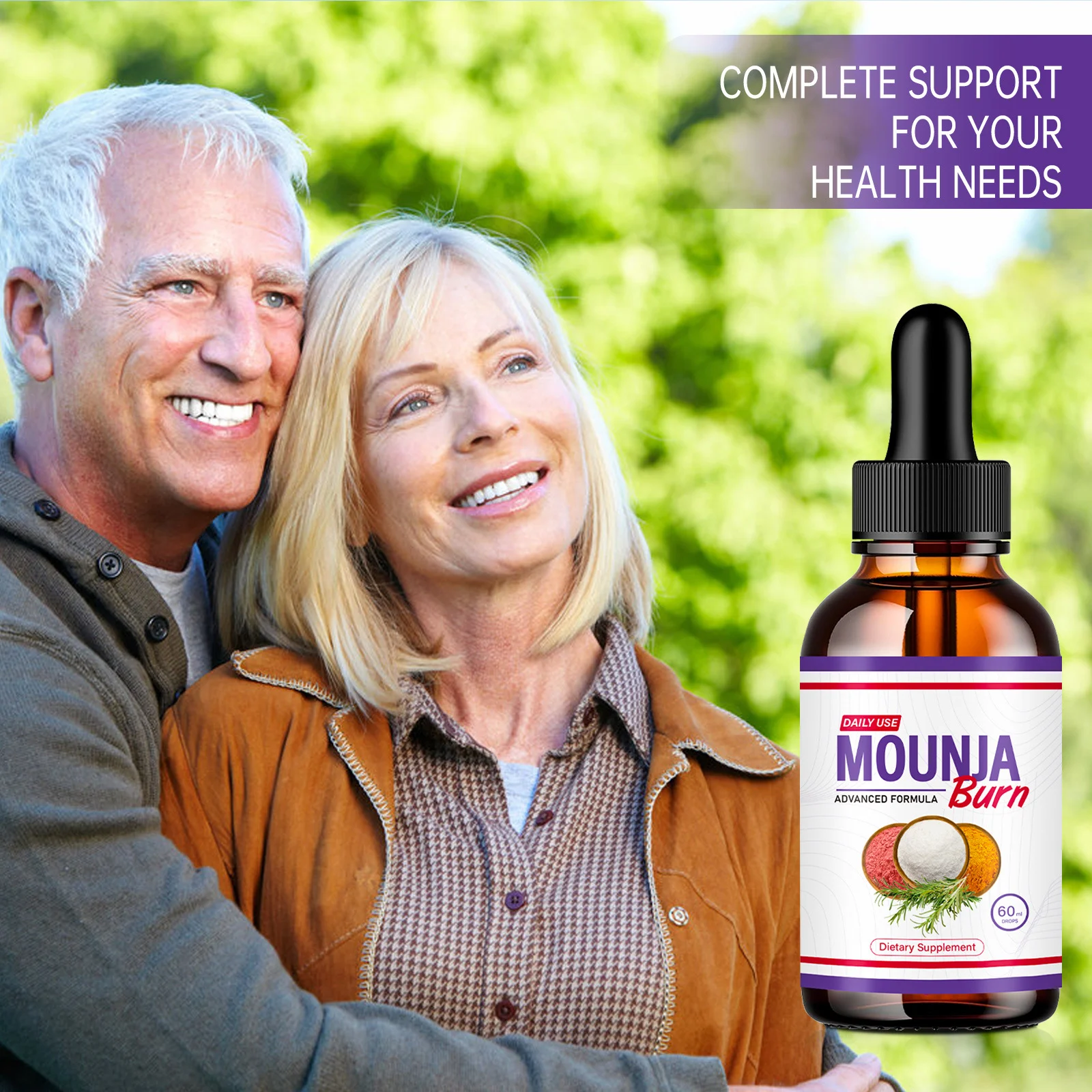 Dietary Supplement Drops - MOUNJA Burn Advanced Formula for Daily Wellness and Metabolism Support - 60ml 12 mounja burn dietary supplement drops goo b26my6dz desc 6
