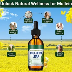 Mullein Leaf Extract Drops for Lung Cleanse & Respiratory Support - 60ml Natural Liquid Dietary Supplement