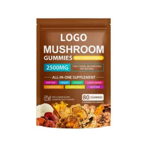 Mushroom Gummies with Ashwagandha 2500mg - 10-in-1 Functional Mushroom Supplement for Focus & Immunity - 80 Count Assorted Fruit Flavors