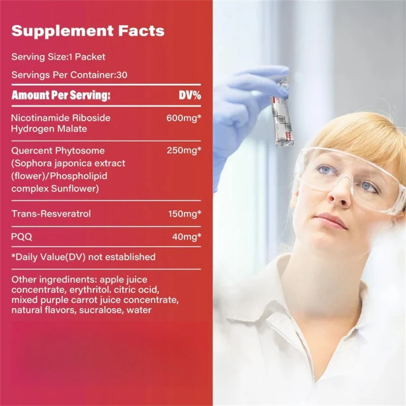 NAD+ Drink Mix Berry Flavor Skin Aging Support Supplement 300g 11 nad plus drink mix berry flavor skin aging support supplement 300g goo pd3vm8rc desc 5