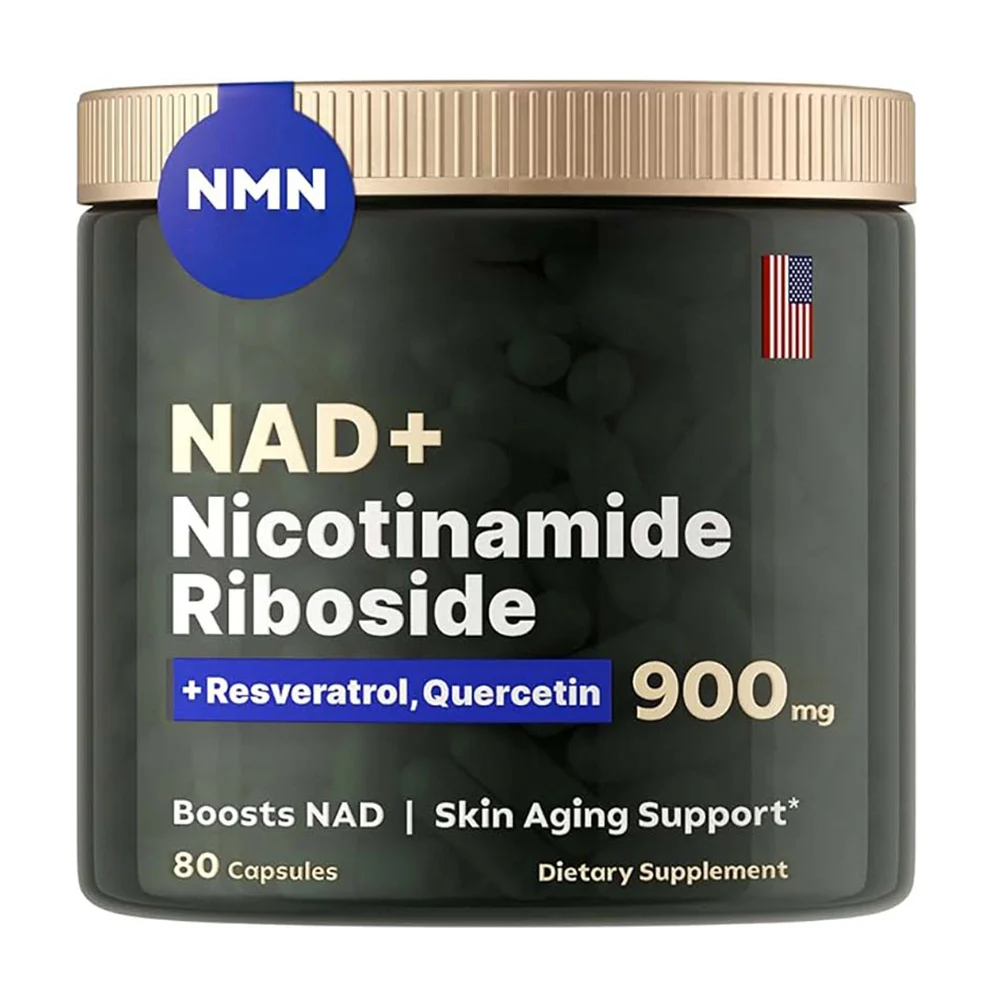 NAD+ Supplement 900mg with Nicotinamide Riboside & Resveratrol for Anti-Aging and Cellular Repair - 80 Liposomal Capsules