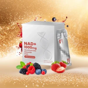 NAD+ Supplement Liquid Drops 1000mg with Nicotinamide Riboside, Resveratrol & PQQ (30 Packets)