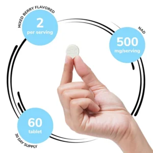NAD Supplement 500mg Niacinamide Tablets with Resveratrol for Anti-Aging & Cellular Energy, 60 Count