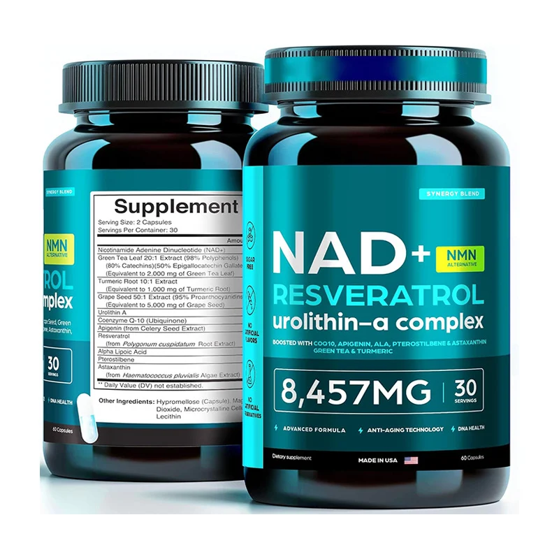 Premium NMN NAD Resveratrol Turmeric Curcumin Supplement 90 Capsules for Anti-Aging and Cellular Health