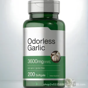 Odorless Garlic Softgels 3600mg Equivalent Non-GMO Herbal Supplement for Cardiovascular Health