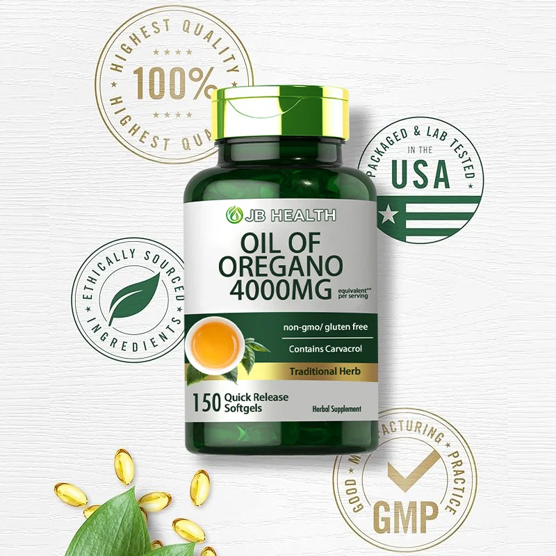 Oil of Oregano Softgels 4000mg Potency - Wild Harvested Mediterranean Oregano Leaf Extract with Carvacrol - 150 Quick Release Softgels 7 oil of oregano softgels 4000mg 150 capsules goo pmwy3b67 desc 4