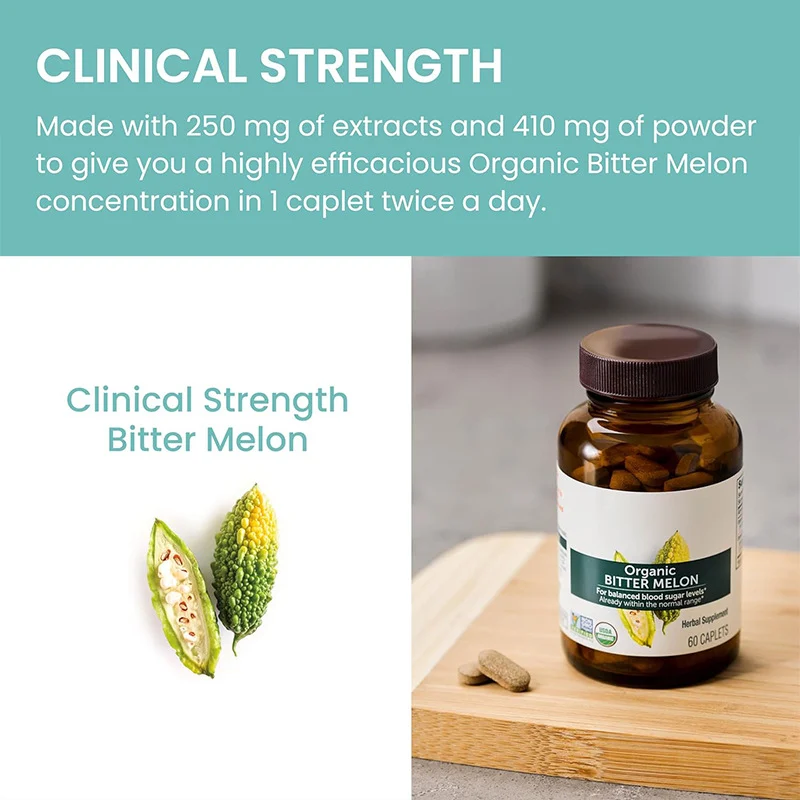 Bitter Melon Supplement for Blood Sugar Support - Organic Herbal Capsules - 60 Caplets 9 organic bitter melon supplement capsules goo ybxbwq69 desc 4
