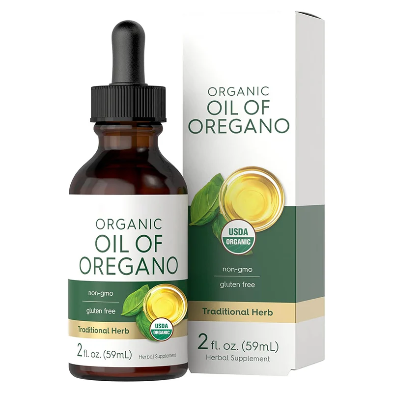 Organic Oil of Oregano Liquid Drops - High Strength 70% Carvacrol - USDA Organic, Non-GMO & Vegan Herbal Supplement - 2 fl oz (59mL)