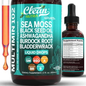 CleanNutra Organic Sea Moss Drops with Black Seed Oil & Ashwagandha 60ml