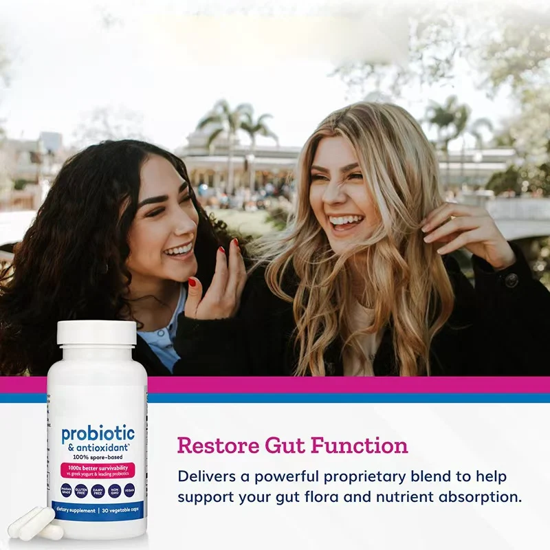 Probiotic & Antioxidant Supplement Spore-Based Digestive Health Capsules for Gut Support 7 probiotic antioxidant spore based capsules goo nvkj7ra4 desc 2