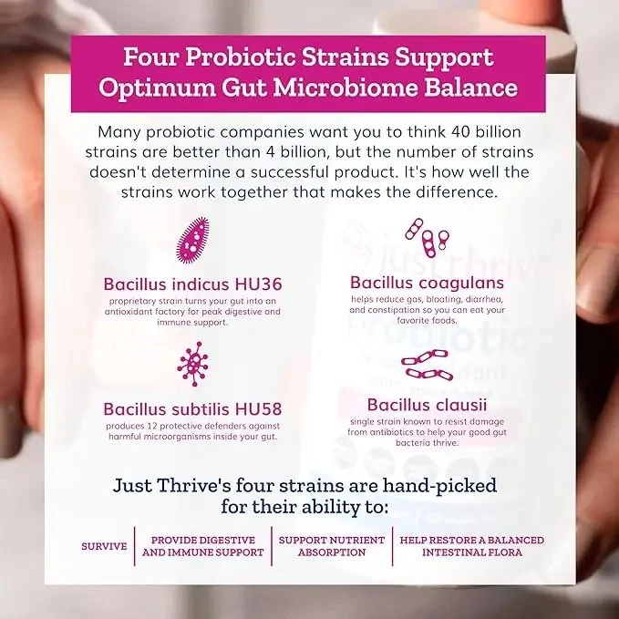 Probiotic & Antioxidant Supplement Spore-Based Digestive Health Capsules for Gut Support 10 probiotic antioxidant spore based capsules goo nvkj7ra4 desc 5