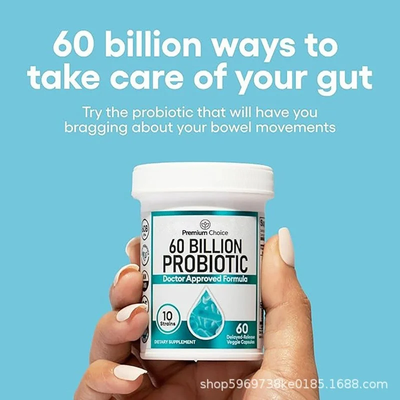 Probiotic Capsules 60 Billion CFU Organic Prebiotics for Gut Health & Digestive Support