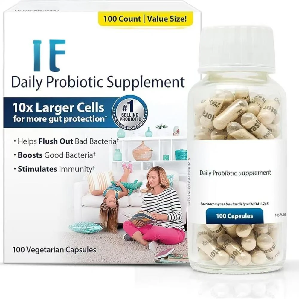 Probiotic Supplement for Gut Health and Immune Support, Florastor Saccharomyces Boulardii lyo CNCM I-745, 100 Vegetarian Capsules