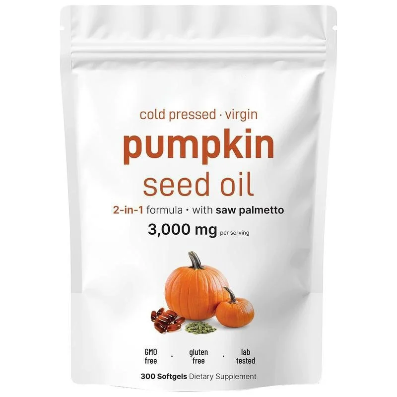 Pumpkin Seed Oil Softgels 3000mg with Saw Palmetto, Cold Pressed Virgin Oil, 300 Count 6 pumpkin seed oil softgels goo nutxjrd8 desc 1