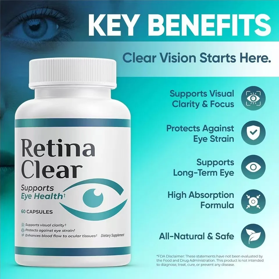 Retina Clear Eye Health Supplement - 60 Capsules for Visual Clarity & Focus
