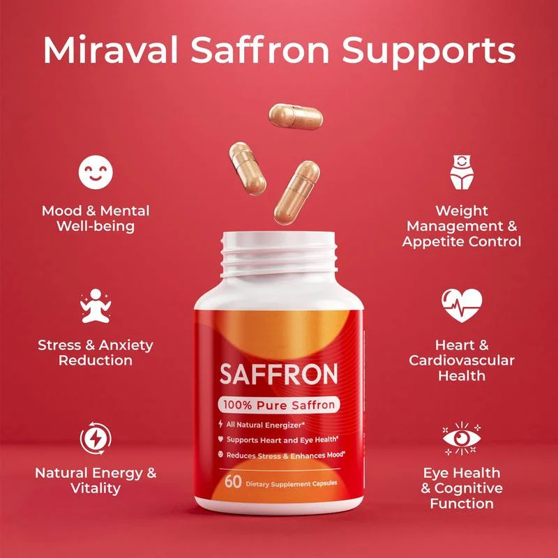 Saffron Capsules for Mood Support and Appetite Control - 100% Pure Extract
