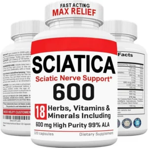 Sciatic Nerve Support Supplement - 600mg Alpha Lipoic Acid (ALA) for Nerve Relief & Comfort - 18-in-1 Formula with B-Vitamins & Turmeric
