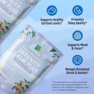 Serenity Calm Plus Stress Relief Powder Drink Mix - Mood Support & Sleep Aid - 20 Sachets