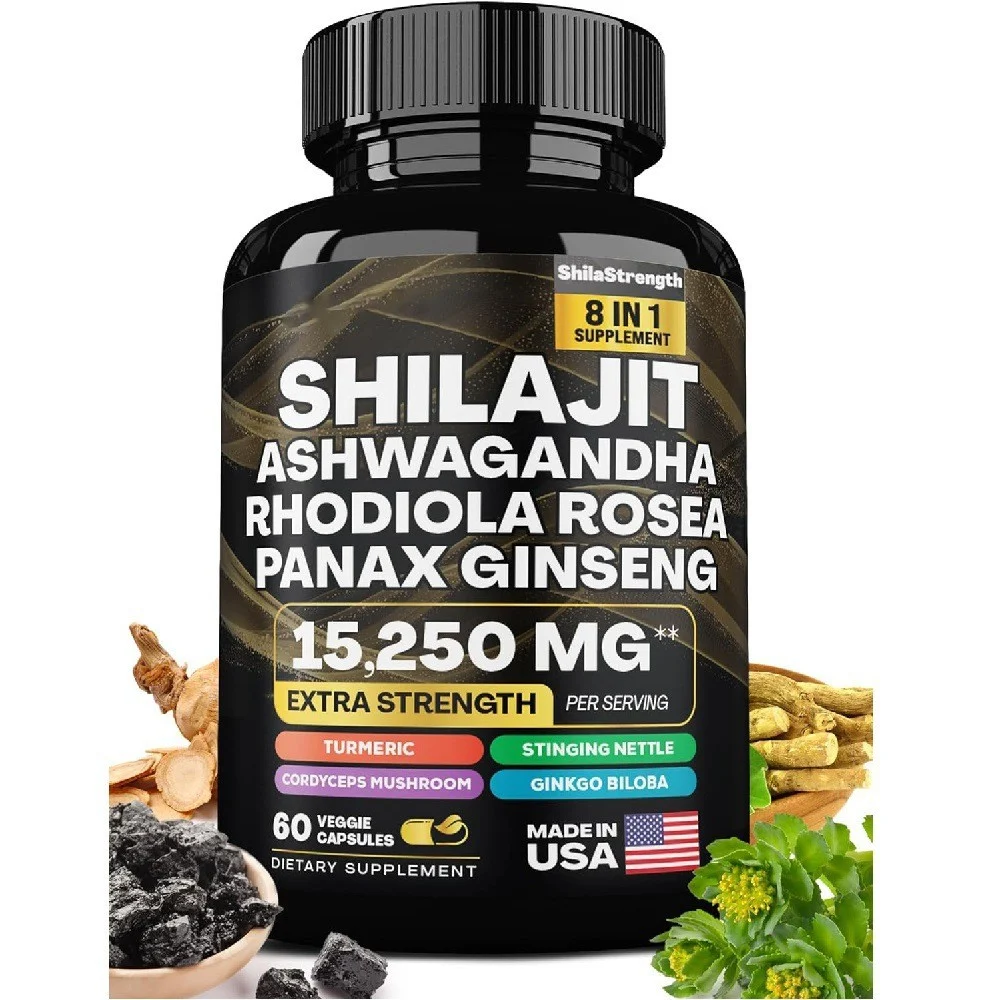 8-in-1 Shilajit Capsules Extra Strength Energy & Vitality Support, 15,250mg Formula, 60 Veggie Capsules 7 shilajit 8in1 capsules 15250mg 60ct goo fg2v3t8r desc 1