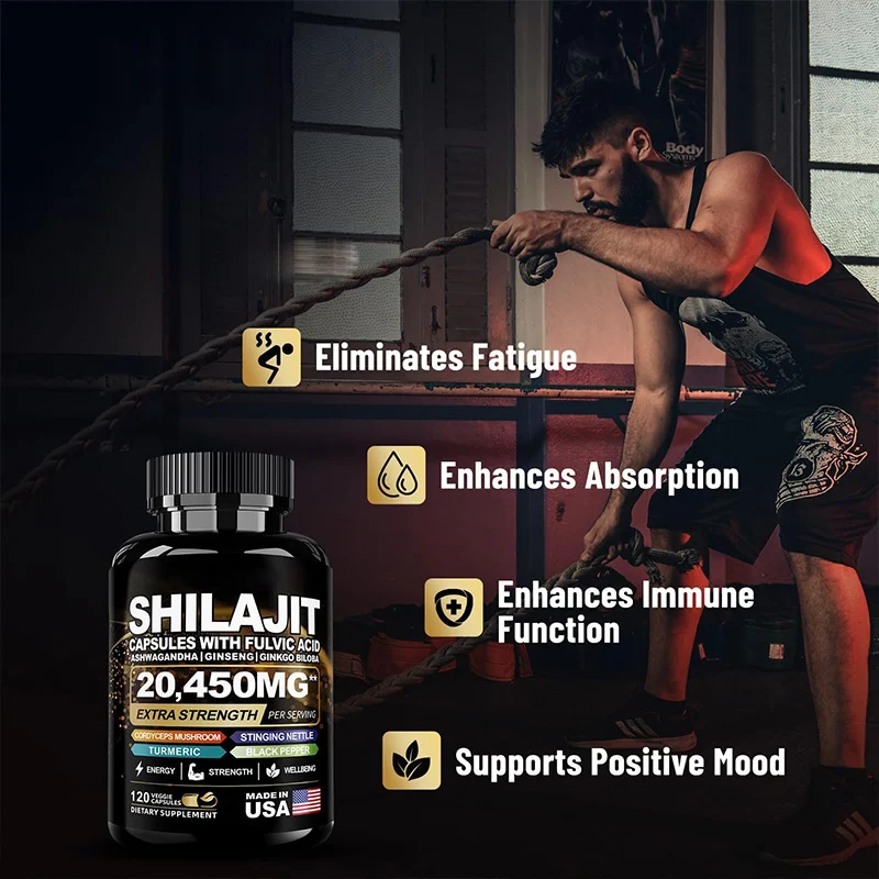 Shilajit Capsules 8-in-1 Supplement with Ashwagandha, Sea Moss & Fulvic Acid 6 shilajit capsules 8 in 1 supplement ashwagandha sea moss fulvic acid goo 2d3d5by3 desc 4