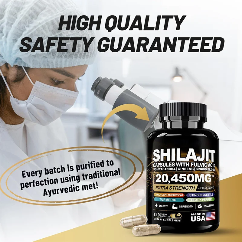 Shilajit Capsules 8-in-1 Supplement with Ashwagandha, Sea Moss & Fulvic Acid 7 shilajit capsules 8 in 1 supplement ashwagandha sea moss fulvic acid goo 2d3d5by3 desc 5