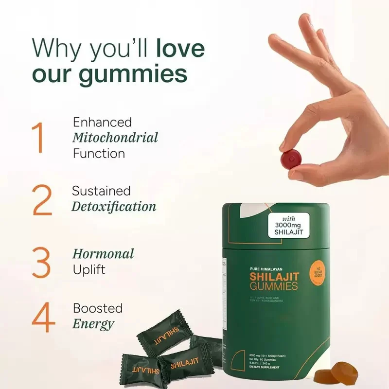 Shilajit Gummies Pure Himalayan Resin 3000mg for Energy & Hormonal Support